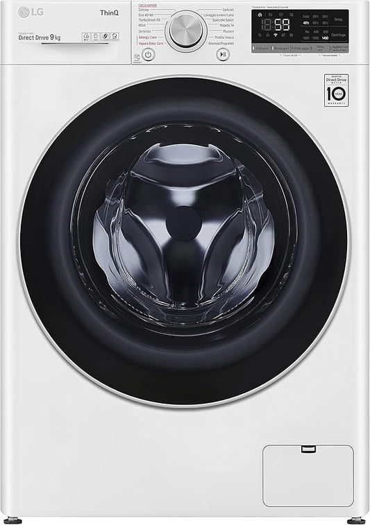 LG F4WV509S1E 9 kg AI DD™ – Intelligente Inverter-Waschmaschine mit Hygienedampffunktion, WiFi und TurboWash™